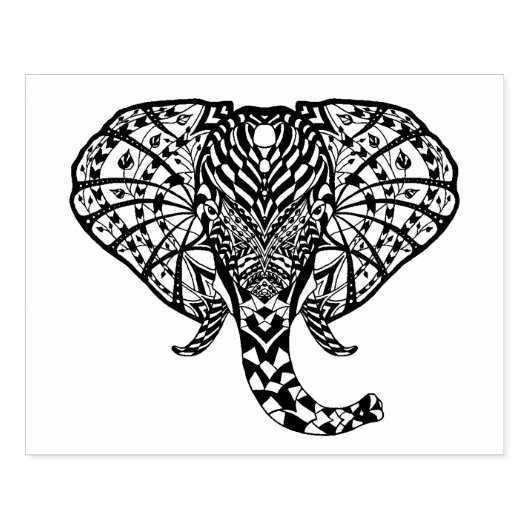 Ethnic Pattern Elephant Gummistempel (Prägung)