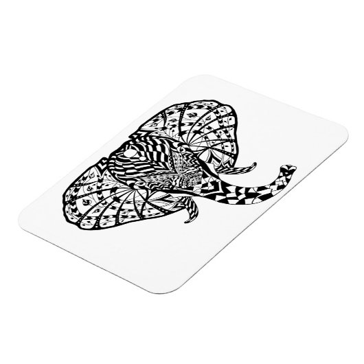 Ethnic Pattern Elephant Magnet (Linke Seite)