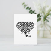 Ethnic Pattern Elephant Postkarte (Stehend Vorderseite)