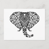 Ethnic Pattern Elephant Postkarte (Vorderseite)