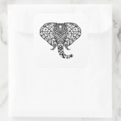 Ethnic Pattern Elephant Quadratischer Aufkleber (Tasche)