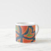 Ethnic Pattern Espresso Tasse, Orange, Dunkelblau Espressotasse (Vorderseite Rechts)