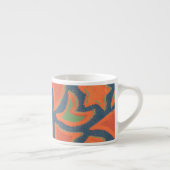 Ethnic Pattern Espresso Tasse, Orange, Dunkelblau Espressotasse (Rechts)