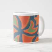 Ethnic Pattern Jumbo Tasse, Burnt Orange, Dunkelbl Jumbo-Tasse (Vorderseite Rechts)