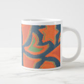 Ethnic Pattern Jumbo Tasse, Burnt Orange, Dunkelbl Jumbo-Tasse (Rechts)