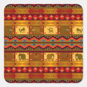 Ethnic Pattern Tribal Art Square Sticker (Vorderseite)