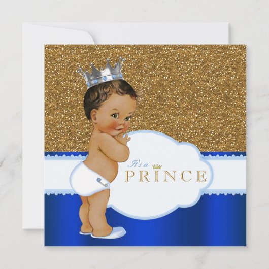 Ethnic Prince Baby Dusche Einladung (Vorderseite)
