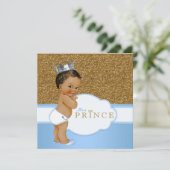 Ethnic Prince Baby Dusche Einladung (Stehend Vorderseite)