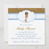 Ethnic Prince Baby Dusche Einladung (Rückseite)