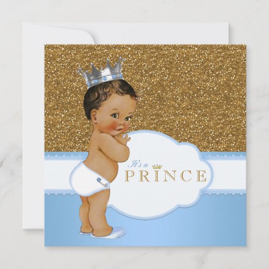 Ethnic Prince Baby Dusche Einladung (Vorderseite)