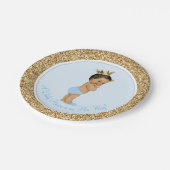 Ethnic Prince Baby Dusche Pappteller (Schrägansicht)