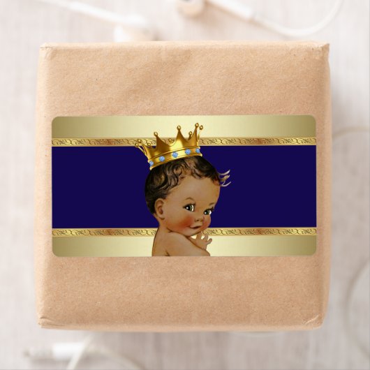 Ethnic Prince Boy Baby Dusche Wasserflasche Etiket (Insitu)