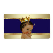 Ethnic Prince Boy Baby Dusche Wasserflasche Etiket (Vorne)