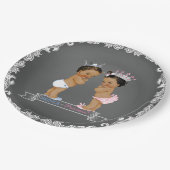 Ethnic Prince Chalk Babydusche Pappteller (Schrägansicht)