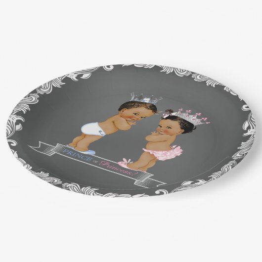 Ethnic Prince Chalk Babydusche Pappteller (Schrägansicht)