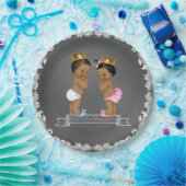 Ethnic Prince Chalkboard Babydusche Pappteller (Party)