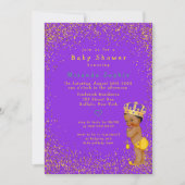 Ethnic Prince Lila und Gold Boy Baby Dusche Einladung (Vorderseite)