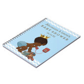 Ethnic Prince on Phone Baby Shower Guest Book Notizblock (Linke Seite)