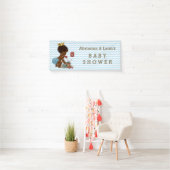 Ethnic Prince on Phone Chevrons Baby Shower Banner (Insitu)