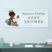 Ethnic Prince on Phone Chevrons Baby Shower Banner (Messe)