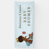 Ethnic Prince on Phone Chevrons Baby Shower Banner (Vertikal)