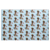 Ethnic Prince on Phone Teddy Bären Suitcase Stoff (Fat Quarter (45,7 x 55,9 cm))