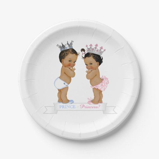Ethnic Prince Princess Baby Dusche Pappteller (Vorderseite)