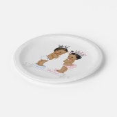 Ethnic Prince Princess Baby Dusche Pappteller (Schrägansicht)