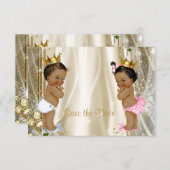 Ethnic Prince Princess Babydusche Save the Date (Vorne/Hinten)