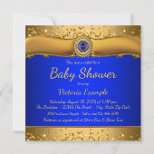 Ethnic Prince Royal Blue Gold Prince Baby Dusche Einladung (Rückseite)