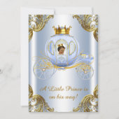 Ethnic Prince Royal Carriage Prince Baby Dusche Einladung (Vorderseite)