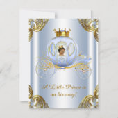 Ethnic Prince Royal Carriage Prince Baby Dusche Einladung (Vorderseite)