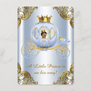 Ethnic Prince Royal Carriage Prince Baby Dusche Einladung