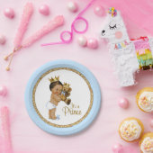 Ethnic Prince Teddy Bear Boy Baby Dusche Pappteller (Party)