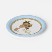 Ethnic Prince Teddy Bear Boy Baby Dusche Pappteller (Schrägansicht)