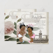 Ethnic Prince und Princess Twin Baby Dusche Einladung (Vorne/Hinten)