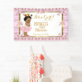 Ethnic Princess Baby Dusche Pink Gold Tutu Banner (Insitu)