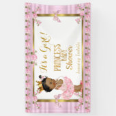Ethnic Princess Baby Dusche Pink Gold Tutu Banner (Vertikal)