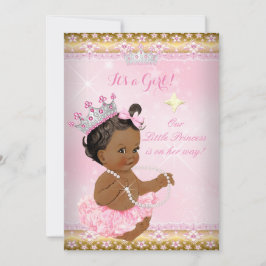Ethnic Princess Baby Dusche Pink Tutu Gold Tiara A Einladung