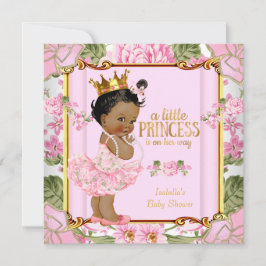 Ethnic Princess Baby Dusche Rosa Rose Bläschen Einladung