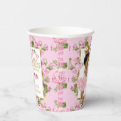 Ethnic Princess Baby Dusche Rosa Rose Blütenblüten Pappbecher (Rechts)