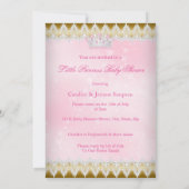 Ethnic Princess Baby Dusche Rosa Tutu Gold Einladung (Rückseite)