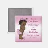 Ethnic Princess Baby Dusche Save the Date rosa Magnet (Vorderseite/Rückseite)