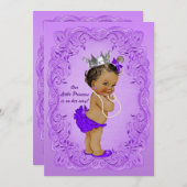Ethnic Princess Baby Dusche Verzierte Lila Rahmen Einladung (Vorne/Hinten)