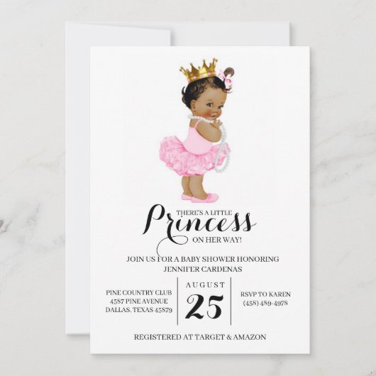 Ethnic Princess Baby Shower Einladung (Vorderseite)