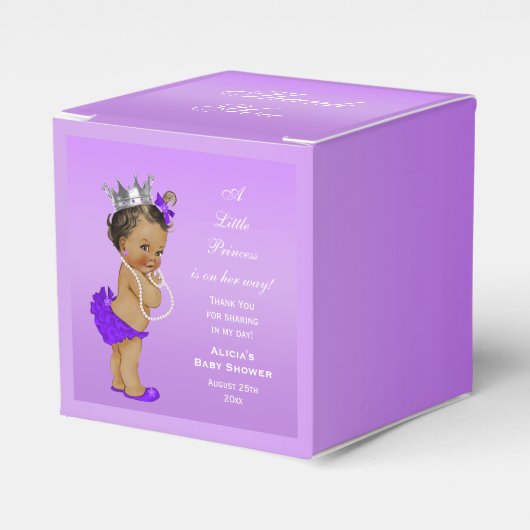 Ethnic Princess Baby Shower Lavender Geschenkschachtel (Vorderseite)