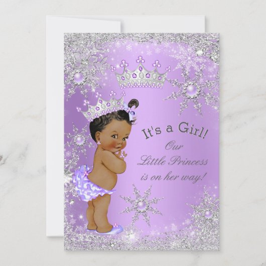 Ethnic Princess Baby Shower Lavender Wonderland Einladung (Vorderseite)