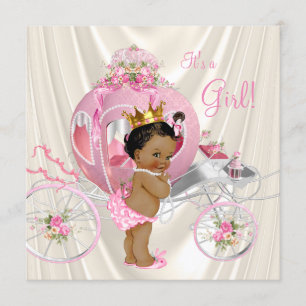 Ethnic Princess Babydusche Rosa Elfenbein Pearl Einladung