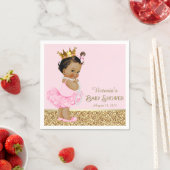 Ethnic Princess Ballerina Pink Gold Baby Dusche Serviette (Beispiel)