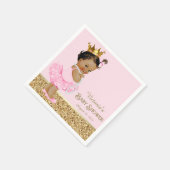 Ethnic Princess Ballerina Pink Gold Baby Dusche Serviette (Ecke)